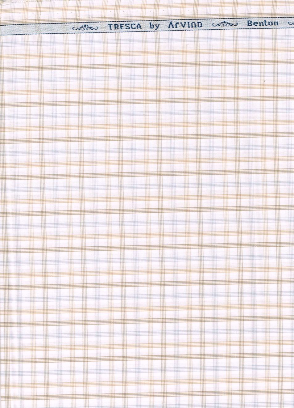 Arvind tresca cotton checks shirting fabric brown and white