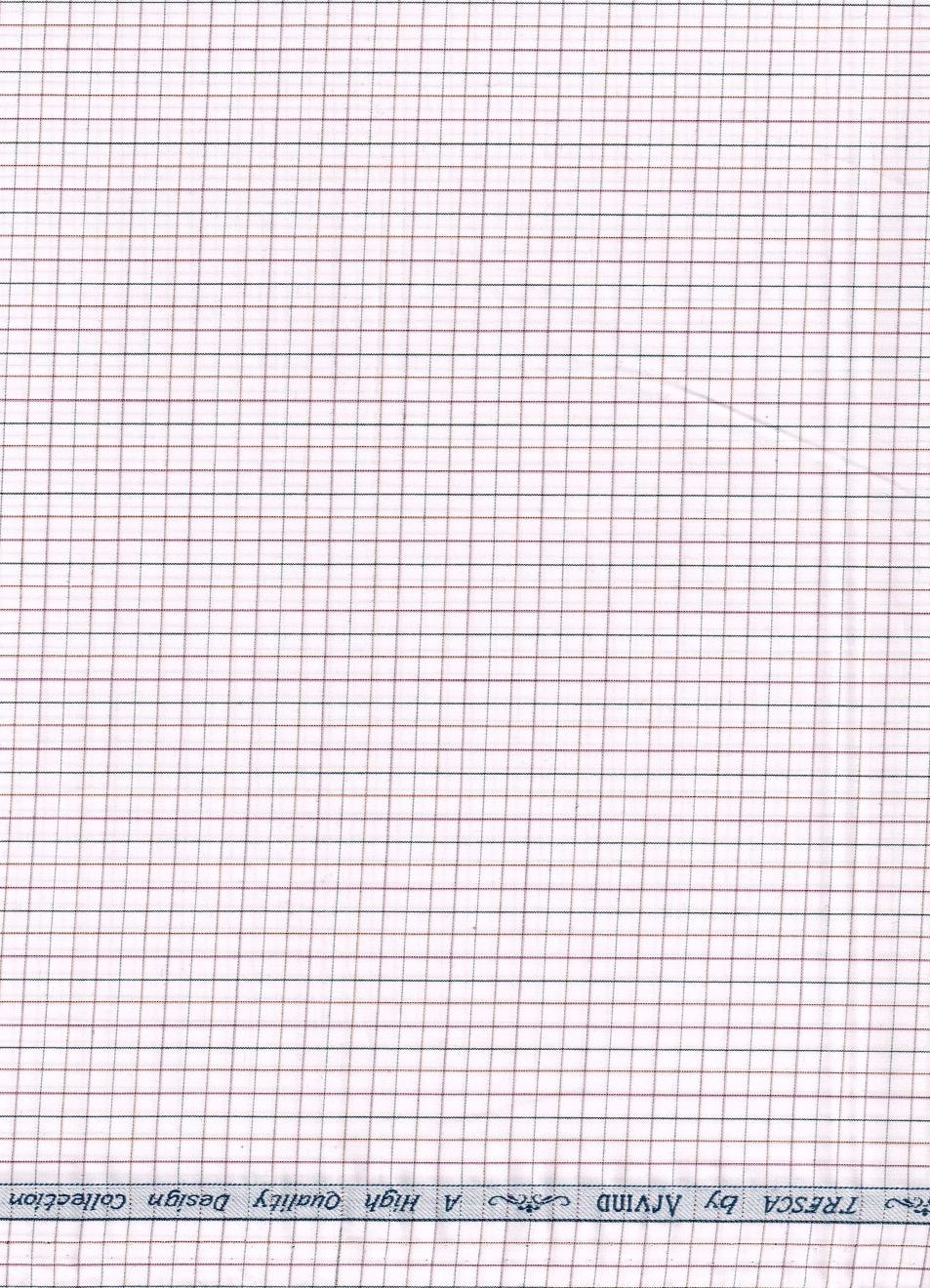 Pink and black checkered Arvind Tresca cotton shirt fabric with a white background, showcasing a premium woven textile pattern.