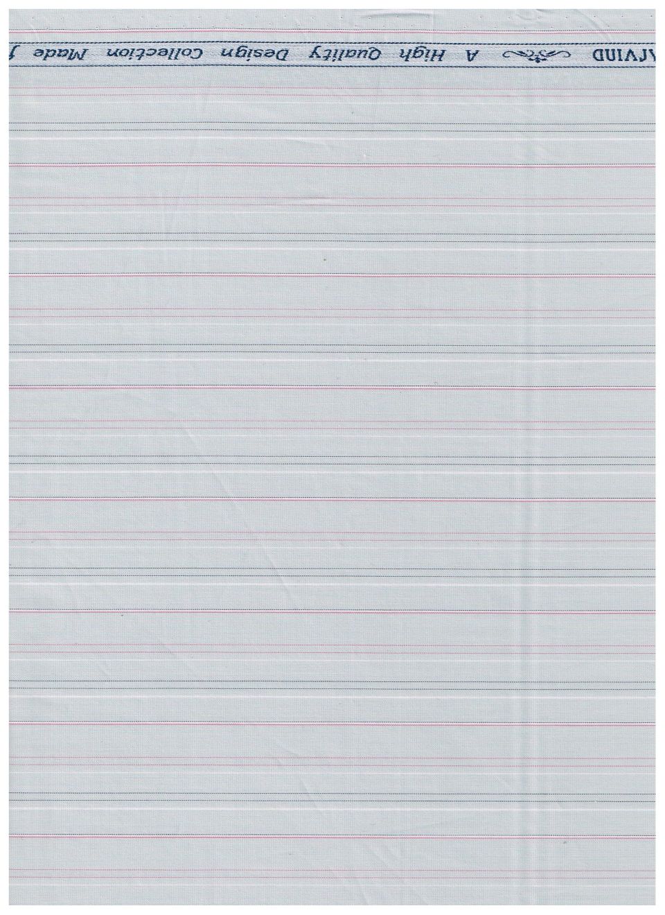 Pink and black striped Arvind Tresca cotton unstitched shirting fabric on grey background, showing fabric texture and pattern.