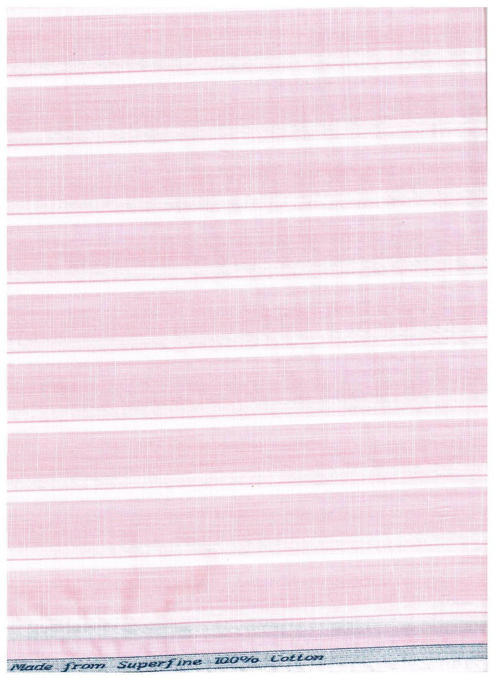 Pink and white striped Arvind Tresca cotton shirt fabric with a premium quality, showcasing smooth, woven textile details.