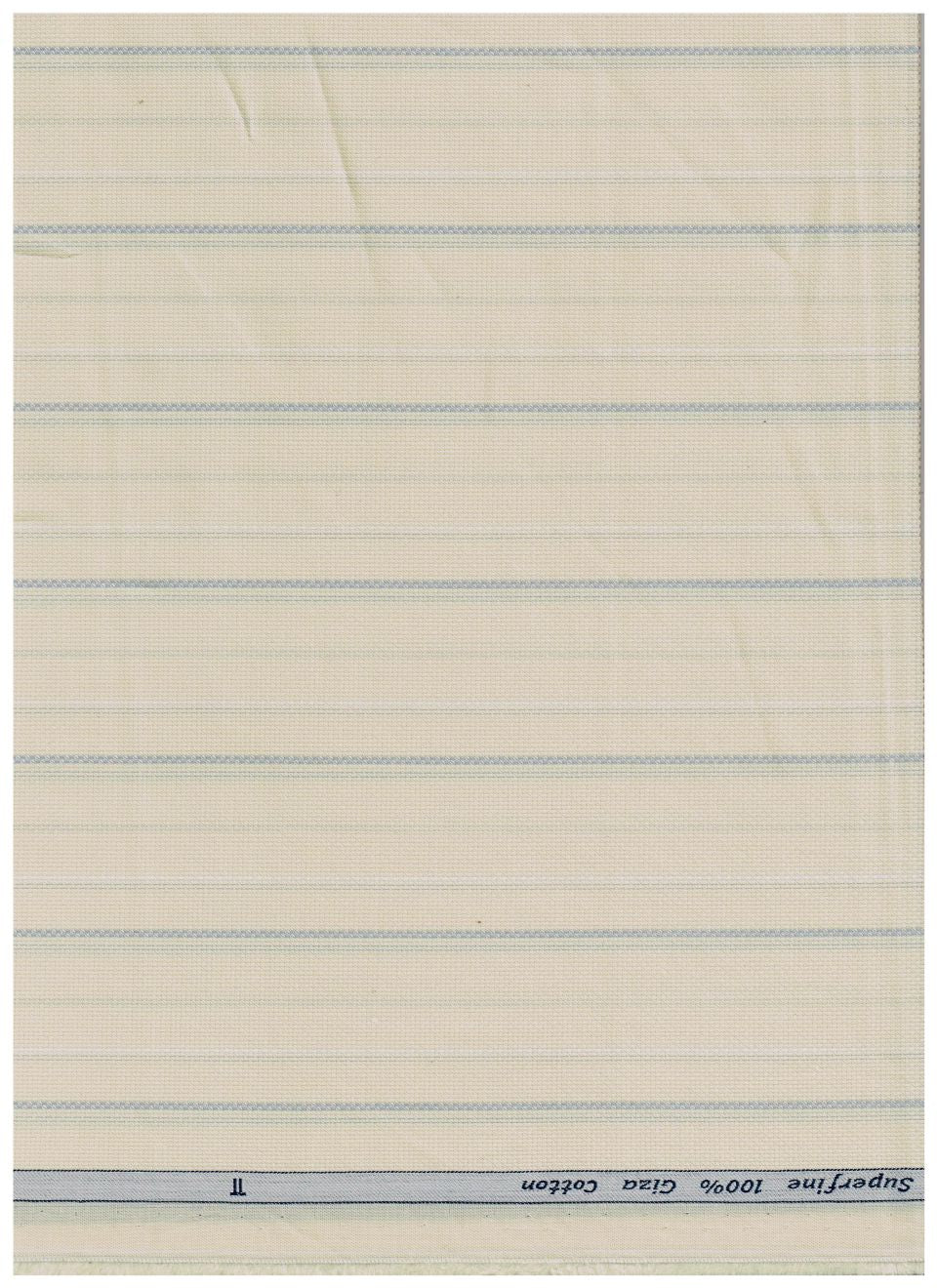 Beige striped Arvind Tresca shirt fabric made of premium cotton, showcasing soft, high-quality textile for shirt making.