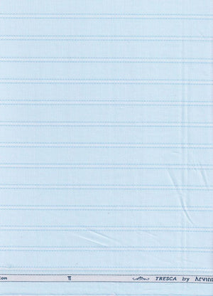 Arvind Baby Blue Tresca Cotton Striped shirting fabric