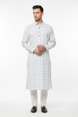 readymade cotton kurta Checkered fabric
