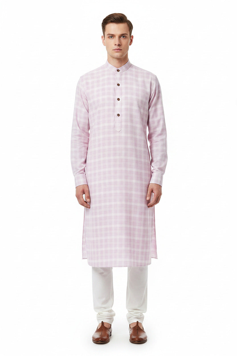 readymade cotton kurta fabric by Arvind Tresca Cotton Light Purple Shirting fabric