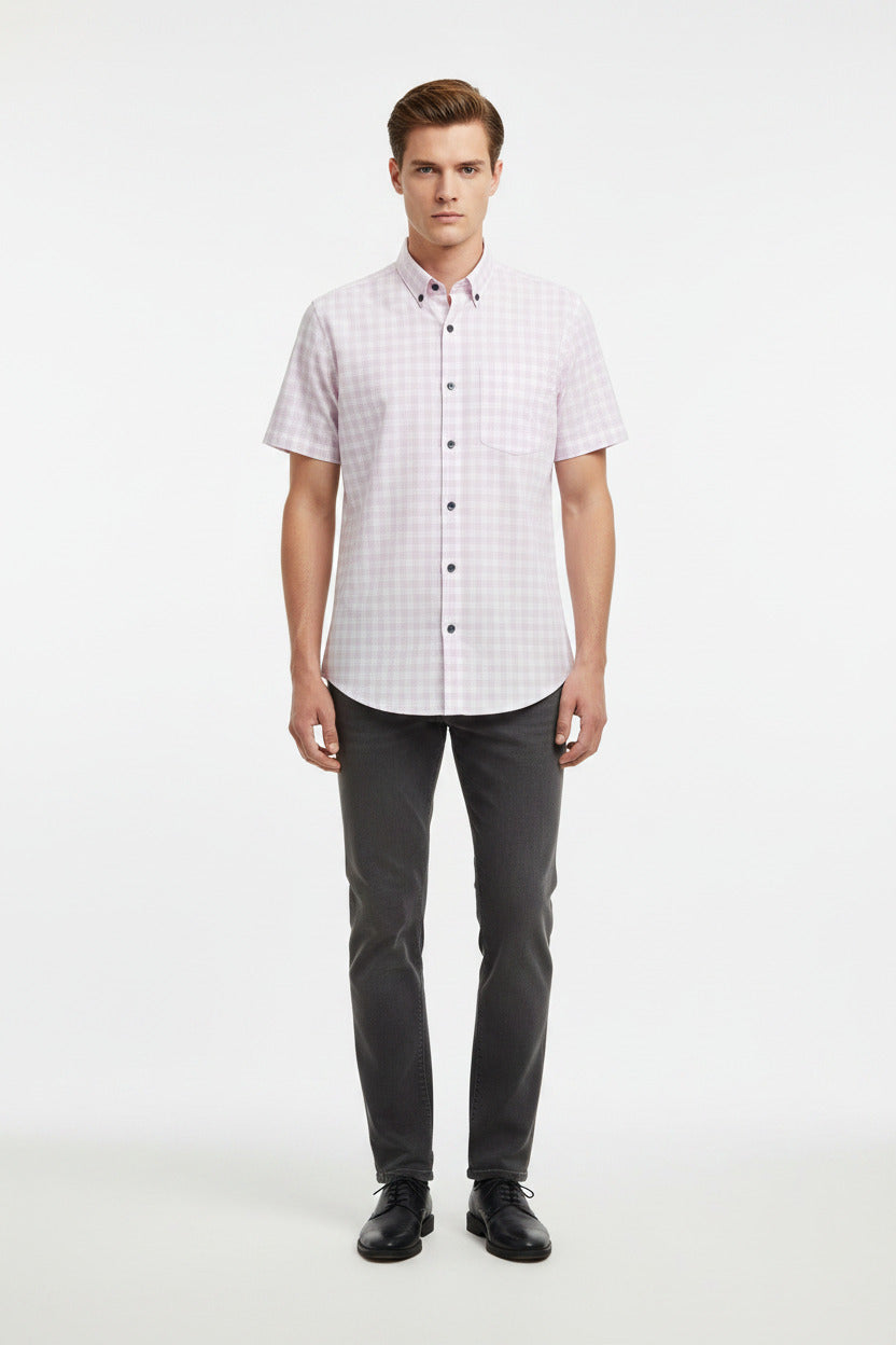 arvind readyma cotton shirt with White checkered fabric
