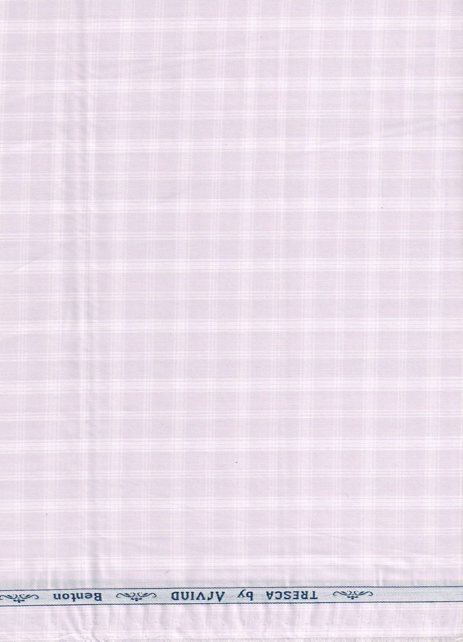Light purple Arvind Tresca shirt fabric with check pattern, made of premium cotton for comfortable, stylish shirting.