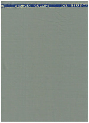 Georgia Gullini of Italy unstitched poly wool Super 100’s trousers and suiting fabric in Laurel Green, shown in the fabric close-up.