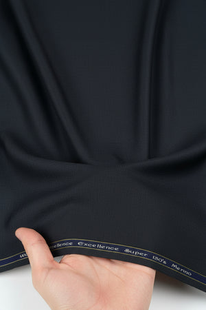 Georgia Gullini Italy shadow grey poly wool Super 130’s trousers and suiting fabric, close-up showing fabric texture and weave