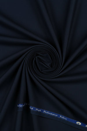 Georgia Gullini polywool suiting fabric Dark blue fabric with selvedge 