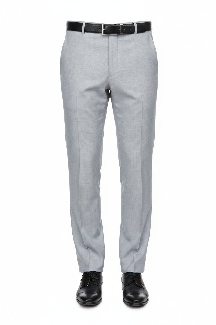 readymade trouser georgia gullini polywool super 120's wool Solid light gray color