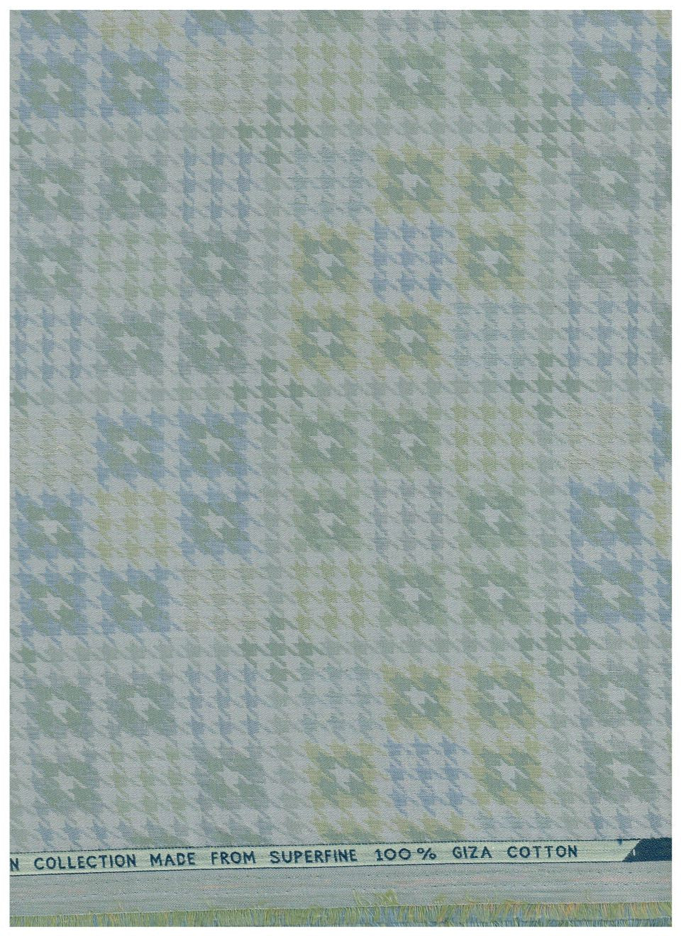 Green multicolor Arvind Tresca Giza Cotton shirt fabric with intricate patterns and vibrant design details.