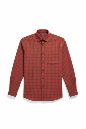 Red and blue checked Arvind linen shirt fabric with a classic check pattern, ideal for stylish summer shirts.