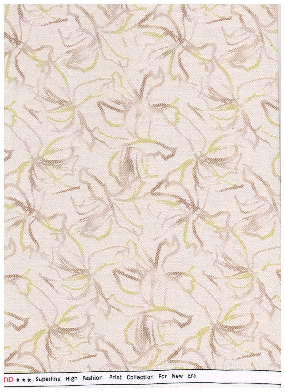 Arvind Tresca Giza cotton fabric with digital print in peach and multicolor, showcasing vibrant textile design.
