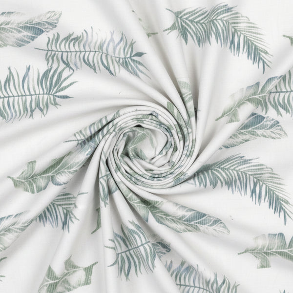 Green multicolor Arvind Tresca shirt fabric made of Giza cotton with digital print, showcasing vibrant design and soft texture.