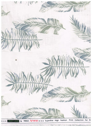 Green and multicolor digital print Arvind Tresca Giza cotton shirt fabric with intricate patterns and vibrant design.