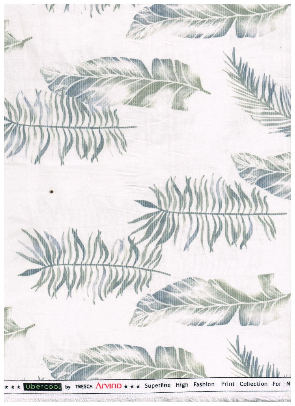 Green and multicolor digital print Arvind Tresca Giza cotton shirt fabric with intricate patterns and vibrant design.