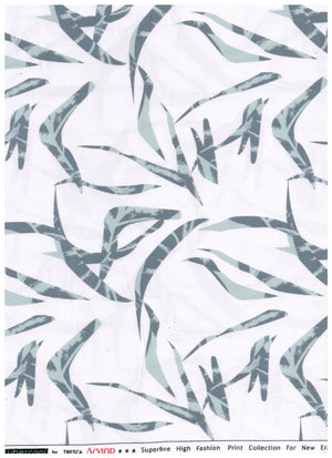 White multicolor digital print Giza cotton fabric for Arvind Tresca shirt, showcasing vibrant patterns and soft textile details.