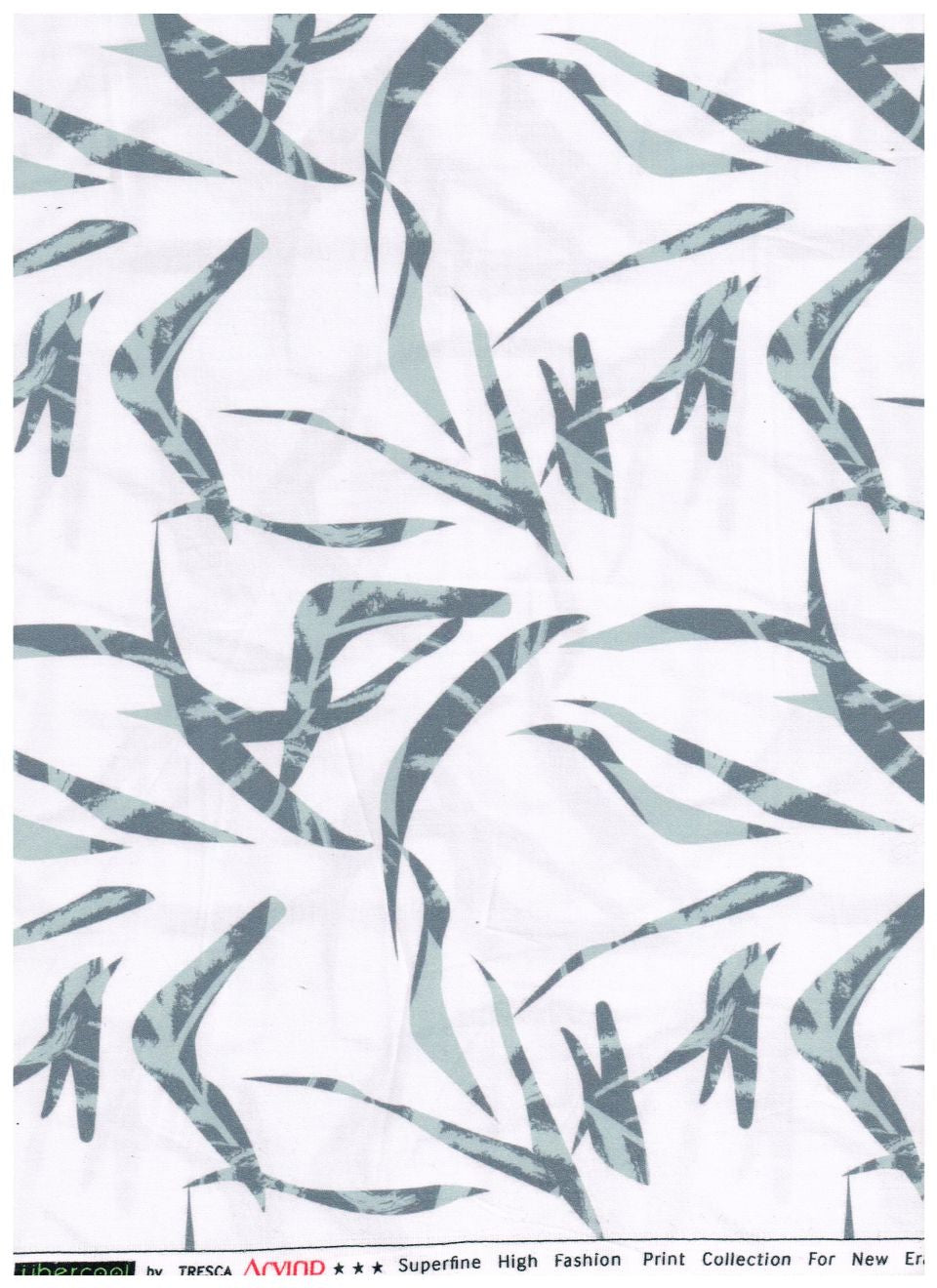 White multicolor digital print Giza cotton fabric for Arvind Tresca shirt, showcasing vibrant patterns and soft textile details.