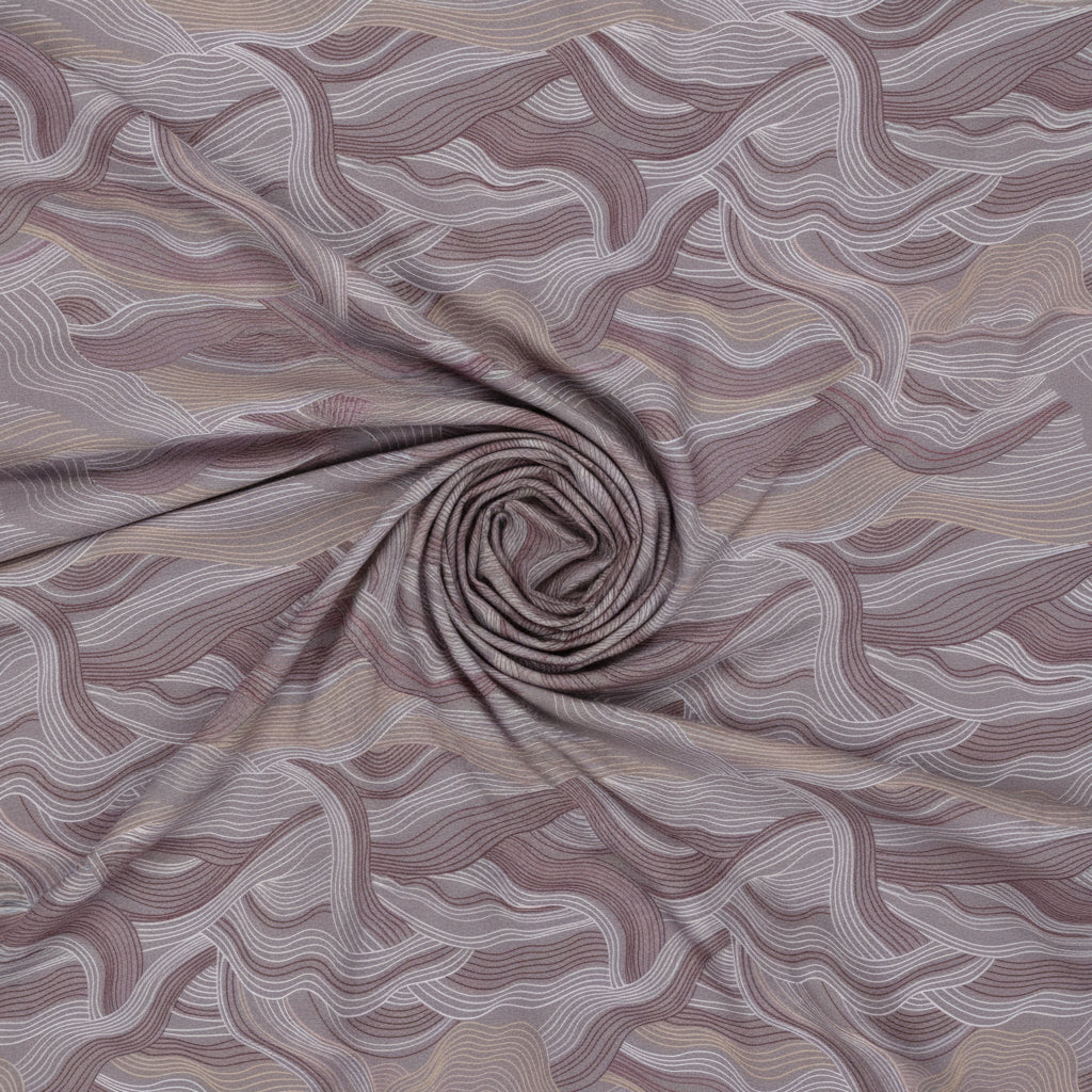 Brown Arvind Tresca Giza Cotton shirt fabric with digital print, showcasing intricate patterns and soft cotton texture.