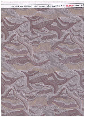 Arvind Tresca Giza cotton shirt fabric with digital print in brown featuring intricate patterns and soft texture.