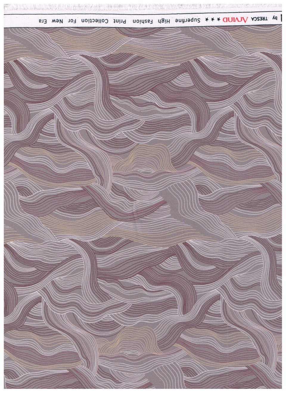 Arvind Tresca Giza cotton shirt fabric with digital print in brown featuring intricate patterns and soft texture.