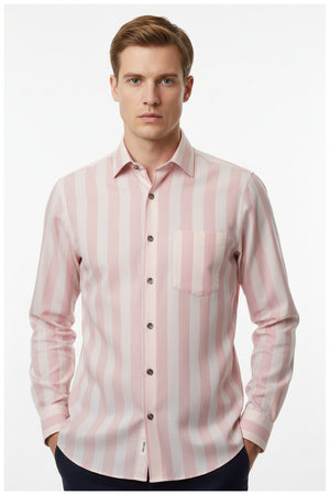 monti giza cotton pink stripe shirt