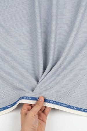 MONTI GIZA COTTON SHIRT FABRIC GREY STRIPE HANDFEEL