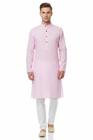monti giza cotton pink stripe kurta