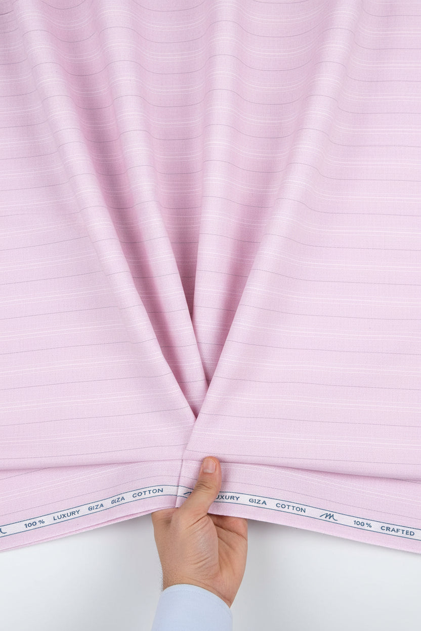 monti giza cotton pink stripe fabric