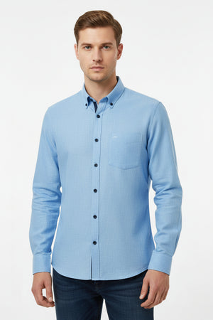 arvind linen tensil readymade shirt sky blue