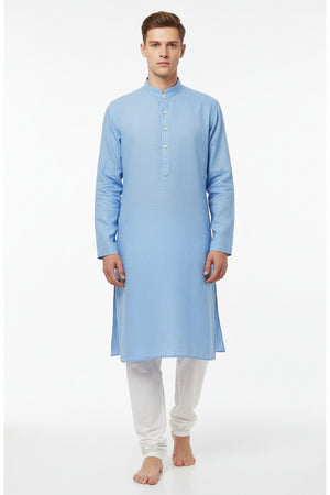 arvind linen tensil kurta fabric light blue