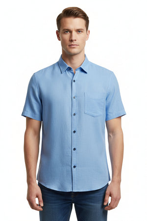 arvind linen tensil readmade shirt light blue