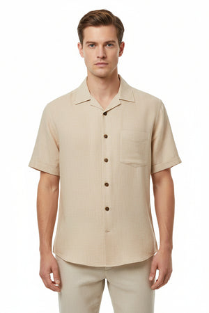 ARVIND LINEN SHIRT BISCUIT COLOUR READYMADE SHIRT