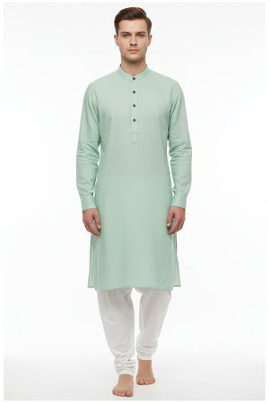 Arvind Primante Linen Readymade Pista Green Color Kurta