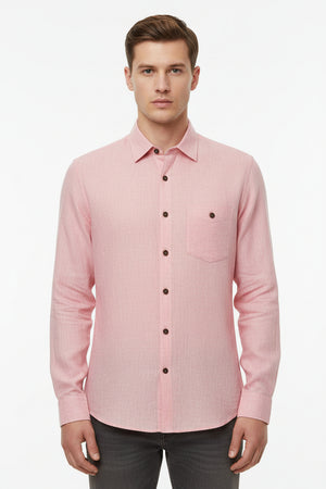 Arvind Primante Linen Baby Pink Readymade Shirt