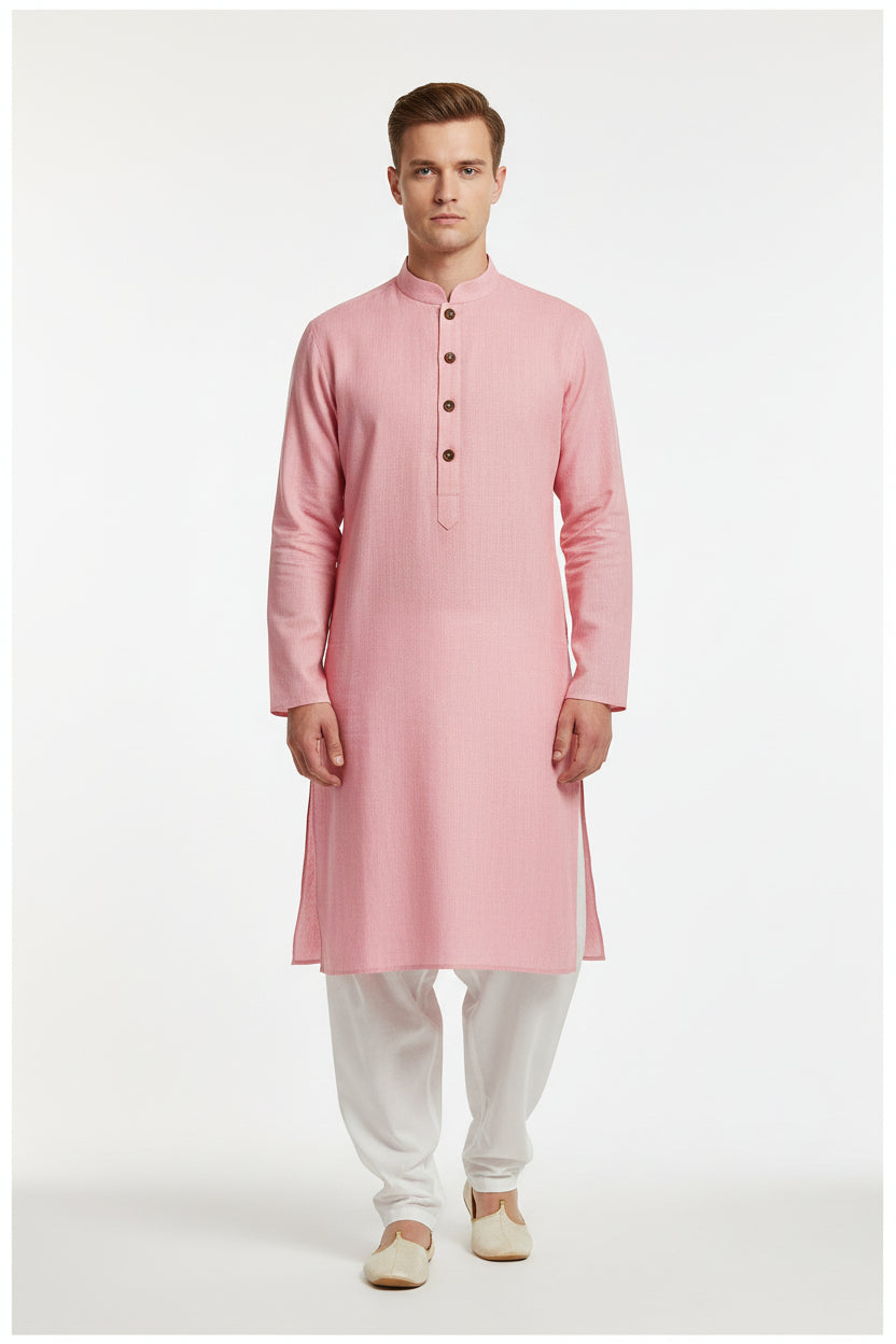 Arvind Primante Linen Baby Pink Color Readymade Kurta