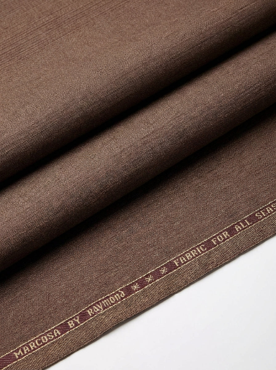 Elevate Your Style With Raymond Luxurious Unstitched Polywool Trousers & Suiting Fabric ( Brown )