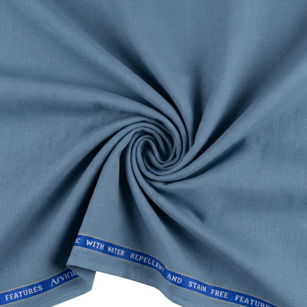 Elevate Your Style With Raymond Luxurious Unstitched Polywool Trousers & Suiting Fabric ( Denim Blue )