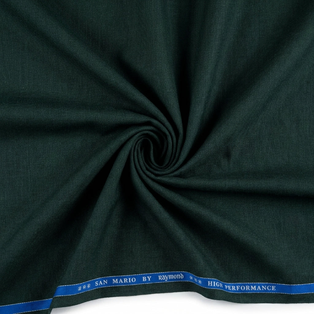 Elevate Your Style With Raymond Luxurious Unstitched Polywool Trousers Fabric ( Seaweed Green )