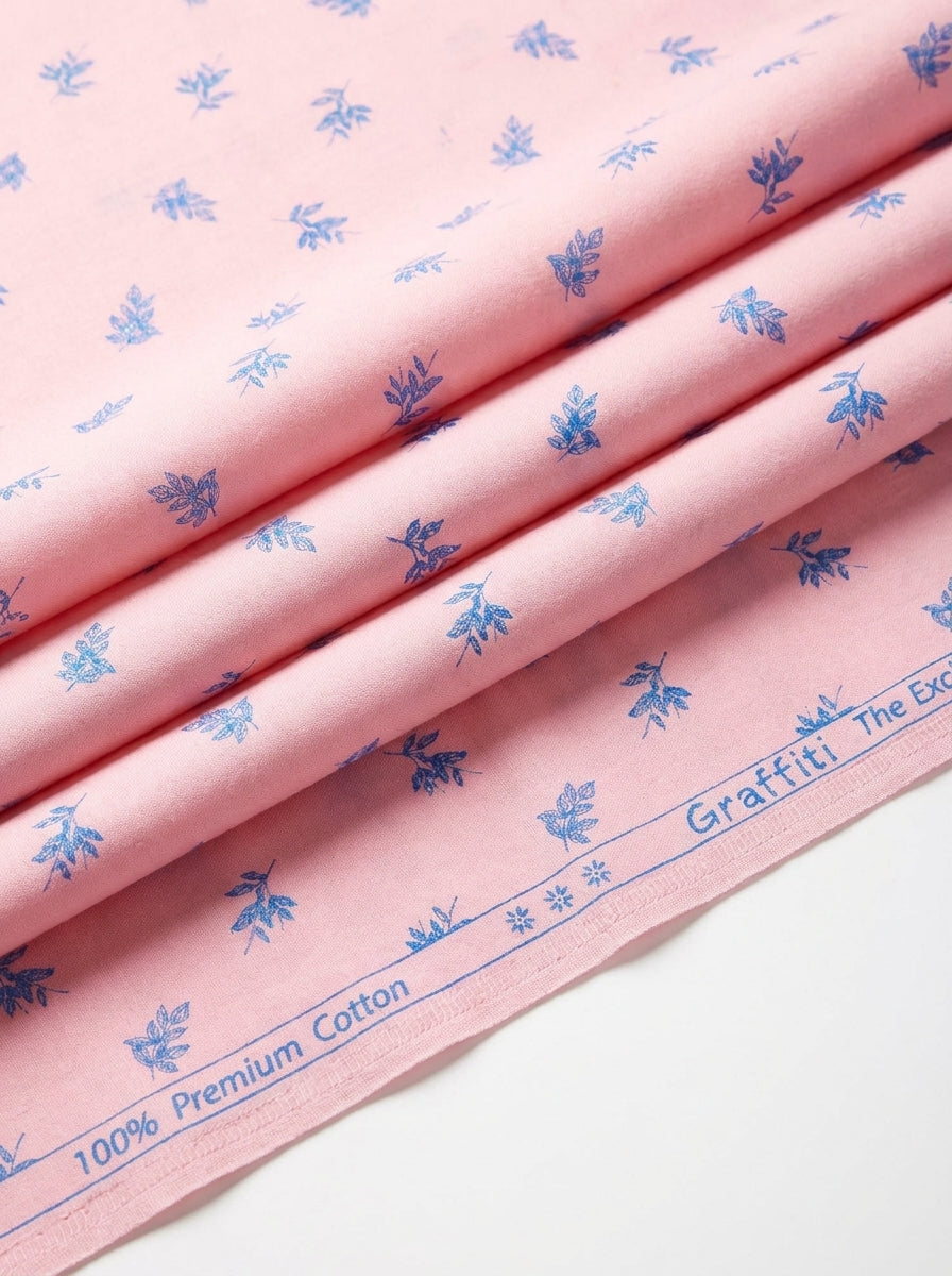 Arvind Cotton Printed Unstitched Shirting Fabric ( Pink )