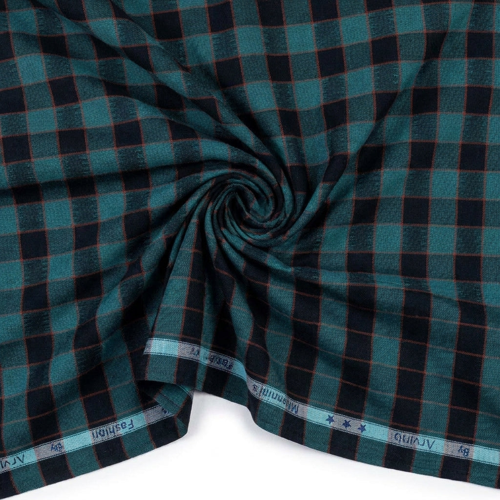 Arvind Cotton Checks Unstitched Shirting Fabric ( Black )