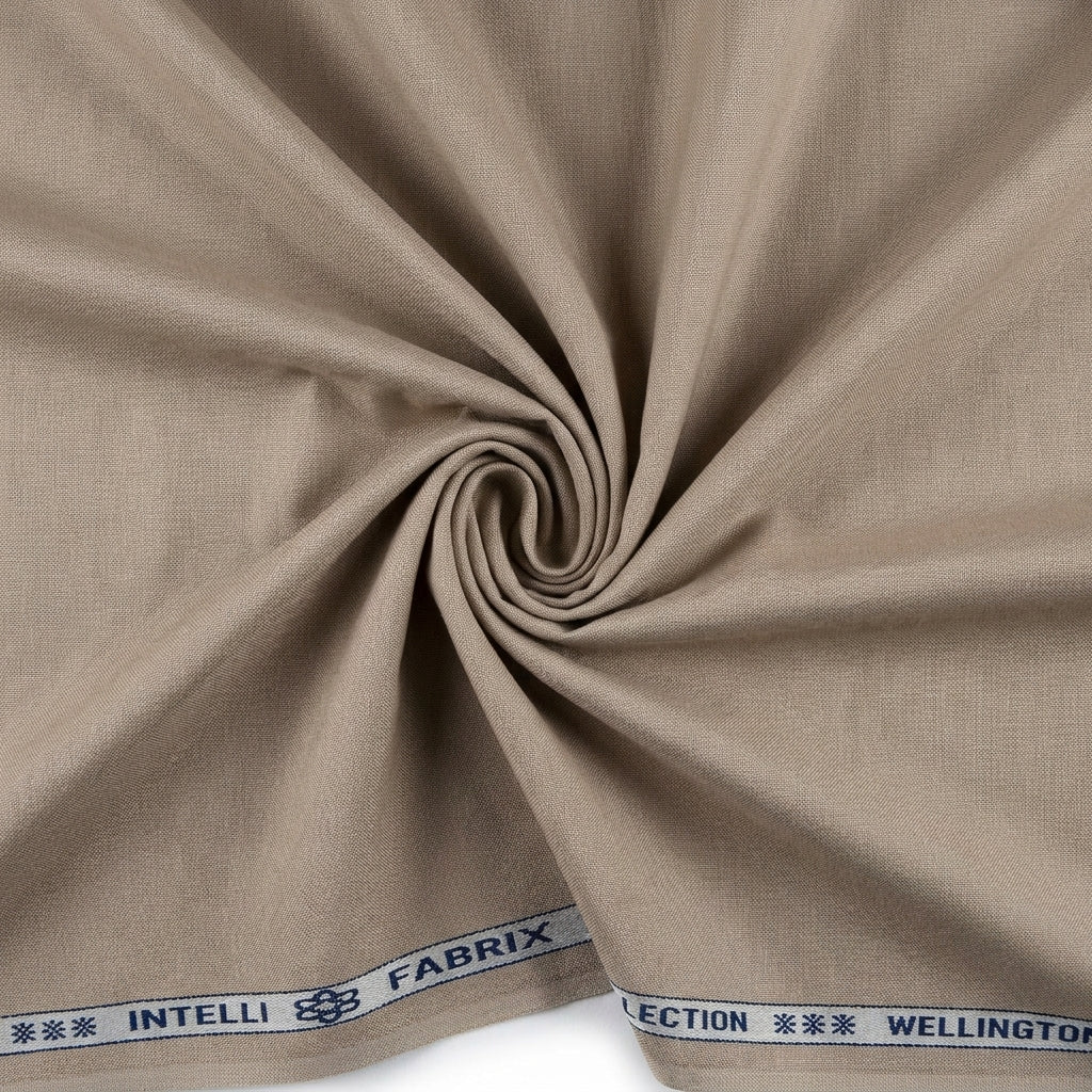 Arvind Unstitched Cotton Lycra Trousers & Suiting Fabric ( Netural Tan )