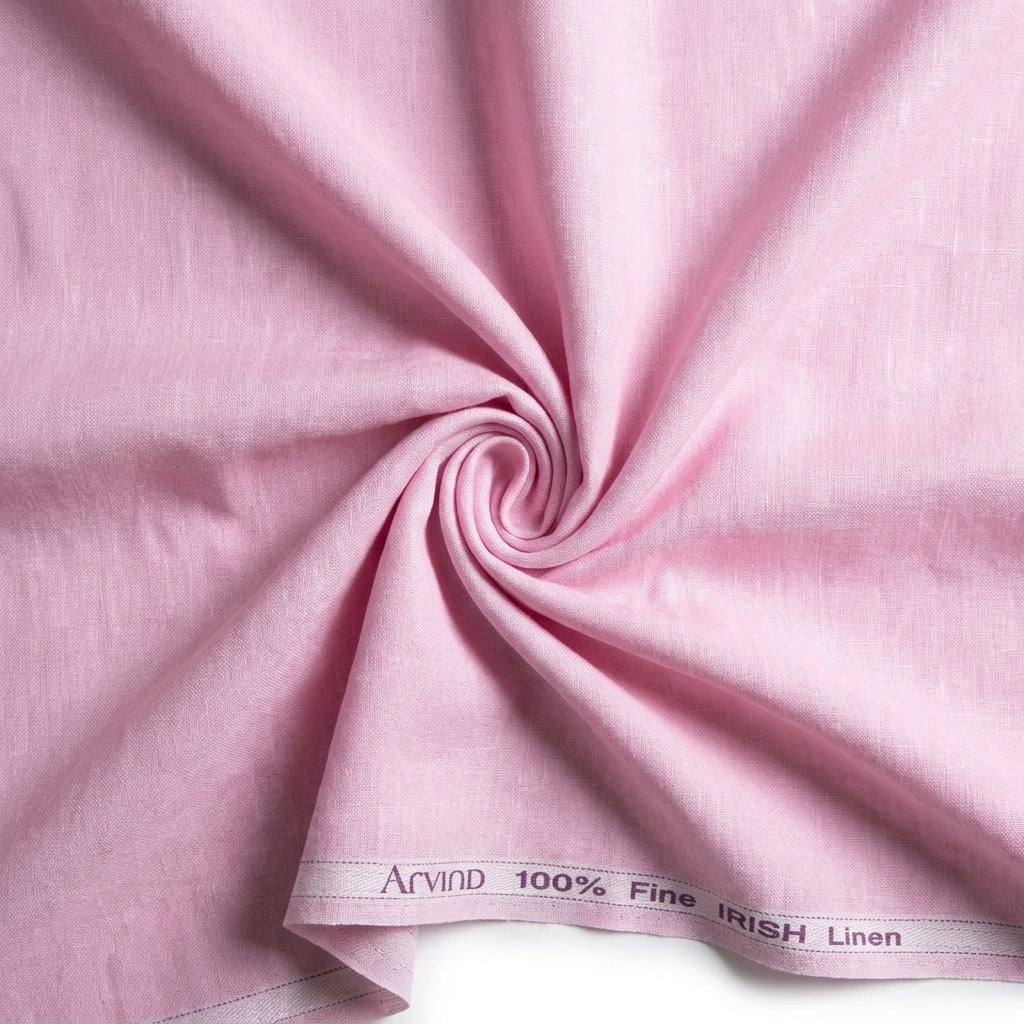 Arvind Pure Linen Unstitched Shirting Fabric ( Pink )