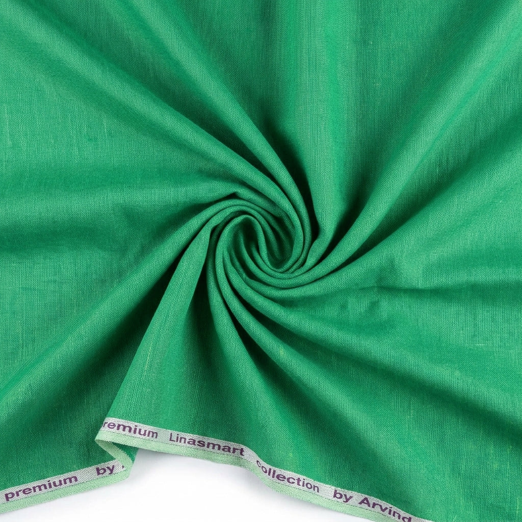 Arvind Pure Linen Unstitched Shirting Fabric ( Green )
