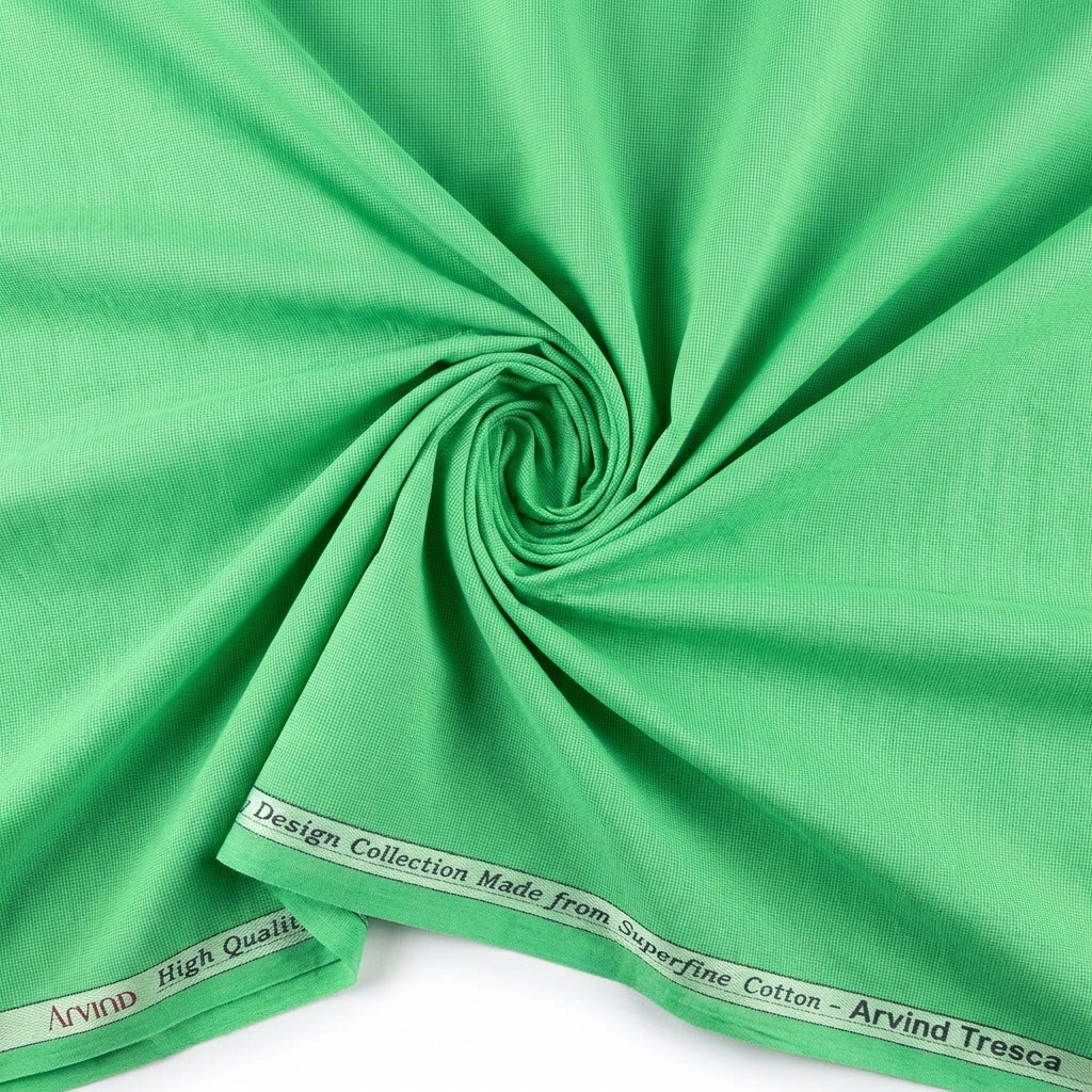 Arvind Tresca Cotton Unstitched Shirting Fabric ( Neon Green )