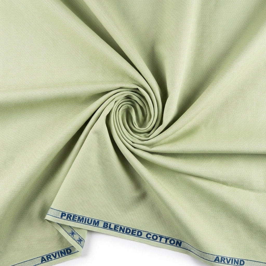 Arvind Cotton Unstitched Shirting Fabric ( Pista Tinge )