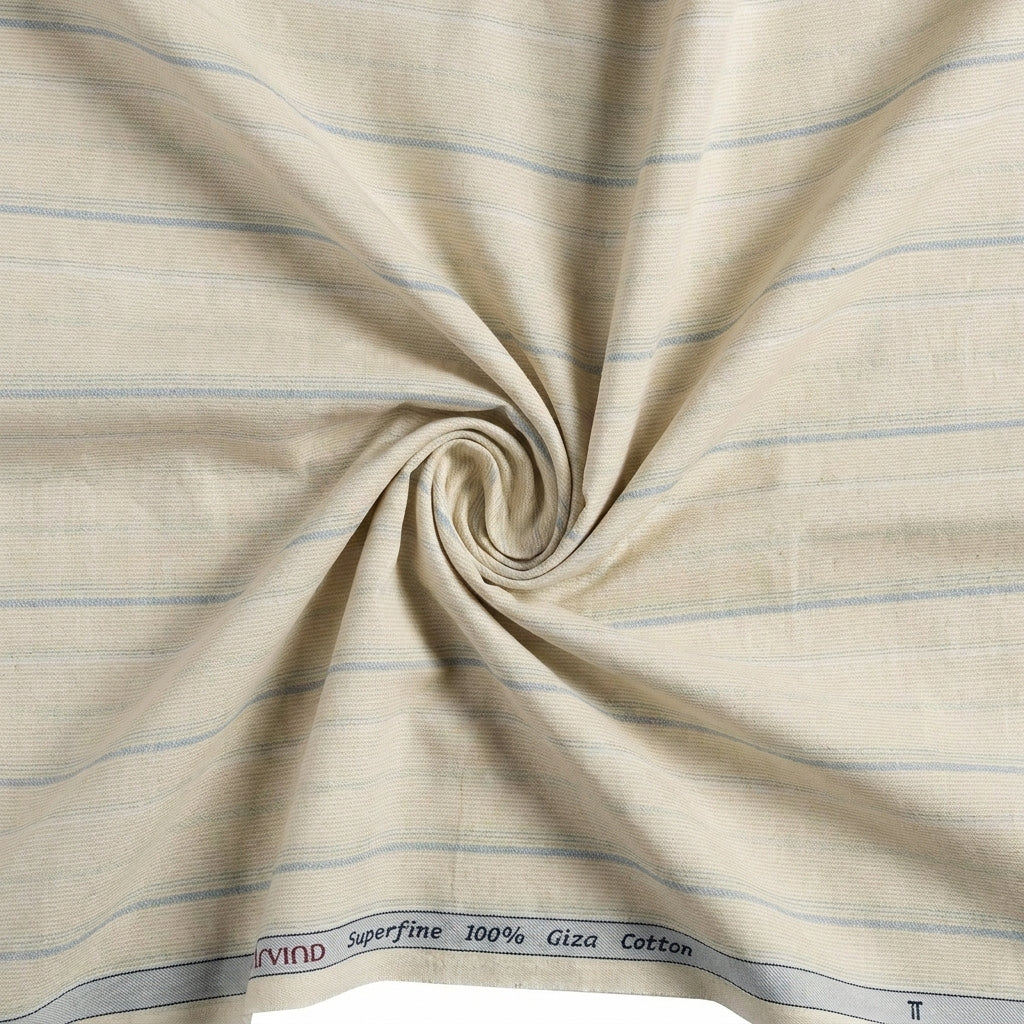 Arvind Tresca Cotton Striped Unstitched Shirting Fabric ( Beige )