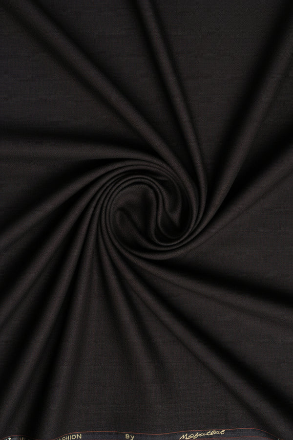 Brown Mafatlal poly viscose suit fabric shown in a close-up, highlighting its texture and fabric quality.