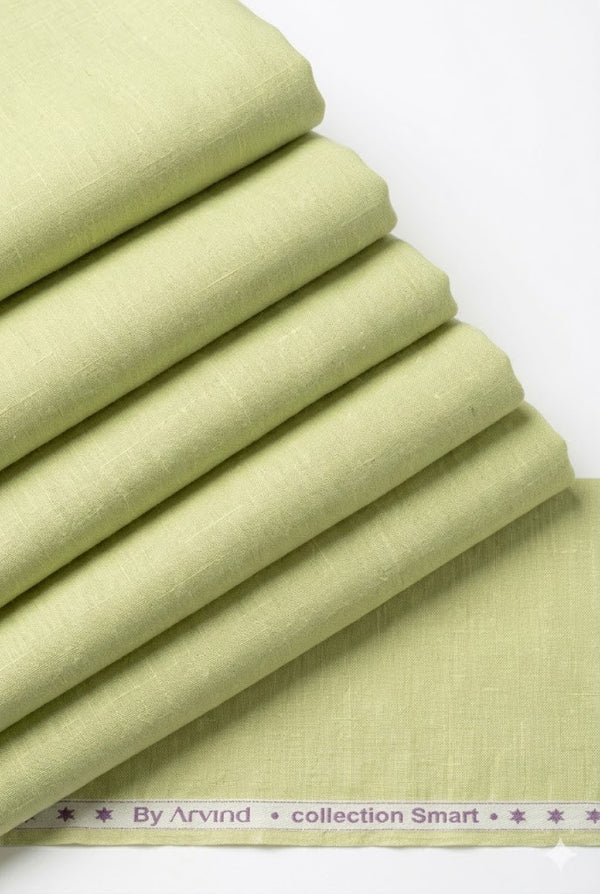Arvind Linen Plain Unstitched Shirting Fabric ( Tea Green )