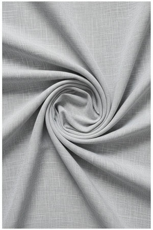 Grey Mafatlal unstitched cotton trousers and suiting fabric fabric shown, ideal for tailoring into custom suits and trousers.